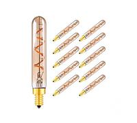 Wanym T20 Ampoule LED E14 2W Filament Ambre 2200K, 220V Dimmable 2W Long Tube Ampoule 20W Ampoules de Rechange Incandescent, Pour la Maison Ampoule,10pcs