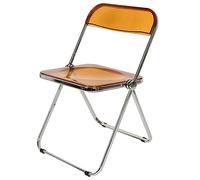 WANZHE Chaise Pliante, Transparent Chaise Pliante pour Banquet Conférence Fête, Fort Obuste Cadre Métal Acrylique,46 * 46 * 75cm (1, Jaune)