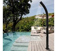 WANZHE Douche Solaire, Douche de Jardin Solaire avec 18 litres, pommeau de Douche réglable,température de l'eau réglable jusqu'à 60°, pour Piscine Plage Jardin(217 * 15.5 * 15.5cm, 18L, Noir)