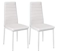 WANZHE Lot de 2 Chaises de Salle à Manger Style Contemporain, Chaises de Salle a Manger Modernepour Notre Salle à Manger, Cuisine, Salle de Réunion (2, Blanc)