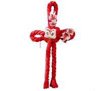 Wanziknot Pendentif à suspendre en forme de balai porte-bonheur pour le Nouvel An chinois en daim brodé Décoration de porte Symbole de prospérité pour la maison ou le bureau (E)
