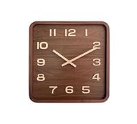 WAOCEO Pendules murales Horloge Murale carrée en Bois Massif, Vintage, en Noyer, muette, siège Simple Chinois, sans poinçon, for Salon Horloge Murale décorative (Size : L)