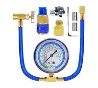 Waoclowr 1 ensemble ACR134A - Kit de charge de freon pour réfrigérateur, tuyau de charge CA avec manomètre, métal, bleu, 134 A