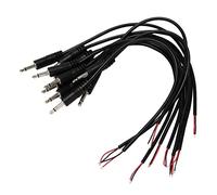 Waoclowr Câble audio mono mâle vers nu 3,5 mm 25 cm | Câble audio mono bipolaire avec prise 3,5 mm vers fil nu, idéal pour haut-parleurs, klaxons PA, CB et radio amateur