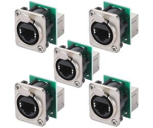 Waoclowr Ethercon Prise de châssis RJ45 D-N8FDP pour sur panneau | Taille d'installation standard de type D, à l' ou à l' du panneau, sans outil en serrant simplement les vis.