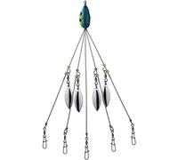Waoclowr Lames de pêche 8,1" | Comprend 1 kit de rig de 8,1, 0,6 once, 5 bras en acier avec lames rotatives, longue sans lame.