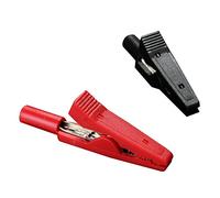 Waoclowr Lot de 2 pinces crocodiles isolées Rouge Noir Longueur 43 mm Cuivre