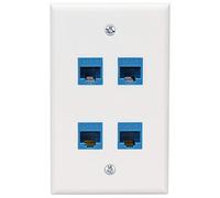 Waoclowr Plaque murale Ethernet amovible Trapézoïdale Cat6 pour prise | Matériau : plastique - Couleur : bleu - Contenu : 1 plaque murale Ethernet
