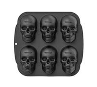 Waoclowr Poêle tête de mort - Passe au micro-ondes - 29 x 27 cm | Surface en silicone flexible pour un démoulage facile et des détails clairs à chaque cuisson.