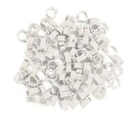 WAONIQ 100 Pièces Bandes de Jambe d'Oiseau de Pigeon Anneau 001-100 Numérotées 8MM Bandes de Jambe d'identification en Plastique Bandes de Pied Clip sur Anneaux de Jambe pour (Blanc)