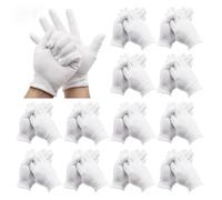 WAONIQ Lot de 24 gants en coton blancs, 12 paires de gants blancs pour homme, gants en tissu coton blanc, adaptés pour l'entretien des bijoux, le travail avec des biens culturels, la danse et le