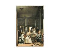WAONZZAI Affiche de peinture célèbre Las Meninas (Les demoiselles d'honneur), C.1656 Diego Rodriguez De Silva Velazquez Impression sur toile Décoration murale Décoration d'intérieur Peinture sans