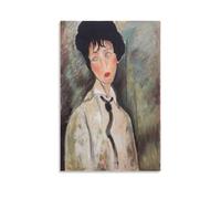 WAONZZAI Amedeo Modigliani Affiche de peinture célèbre femme en cravate noire, 1917 cm, impression sur toile, art mural, décoration d'intérieur, peinture sans cadre, 30 x 45 cm