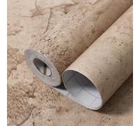 WAPANE Papier Peint Autocollant Effet Béton - Papier Peint Vinyle Mural Imitation Ciment, Étanche et Facile à Poser, pour Cuisine, Salon, Meuble ou Bureau beige clair