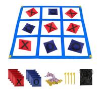 Wapasezyar Géant Tic Tac Toe, jeux de lancer de pouf pour enfants et adultes, kit de jeu en plein air, jardin, plage, camping, fête de famille, fête de jardin, anniversaire d'enfant, jeux de carnaval