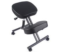 WAPHOERTE Chaise ergonomique correcteur de posture avec coussin de hanche, tabouret roulant, capacité de charge maximale 100 kg, chaise de santé pour personnes ayant une longue assise - Noir
