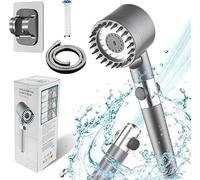 Wapiott 2.0 - Douchette Haute Pression Anti-Calcaire - Économie d'Eau, Filtre à Eau Intégré, Régulateur avec Interrupteur (Gris)