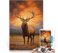 Wapiti d'Amérique Puzzles de 1000 pièces pour Adolescents Jeux éducatifs Jouets DIY Collection d'artistes, Beaux-Arts 38x26cm