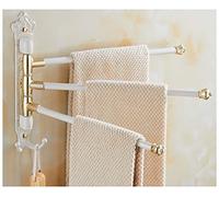 WAPKY Porte Serviettes Mural Porte Serviette Acier Inoxydable Chromé Étagère ServiettePorte-Serviettes Au-Dessus De La Porte sans Perçage Requis (Color : White-3Rod, Size : 35cm)