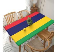 WapNo Nappe rectangulaire drapeau de l'île Maurice - 1,5 m - Pour fête, DJ, salon, banquet, mariage