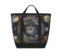 WapNo Sac fourre-tout isotherme avec boussole pour tarot - Garde au froid - Idéal pour la livraison de nourriture, l'isolation de voyage ou le froid à la plage, noir, taille unique, Noir , Taille