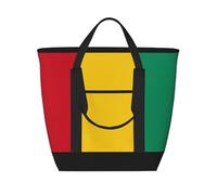 WapNo Sac fourre-tout isotherme avec drapeau de la Guinée - Garde au froid - Idéal pour la livraison de nourriture, l'isolation de voyage ou le froid à la plage, noir, taille unique, Noir , Taille
