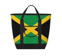 WapNo Sac fourre-tout isotherme avec drapeau de la Jamaïque - Garde le froid - Idéal pour la livraison de nourriture, les voyages ou pour garder au froid à la plage - Noir - Taille unique, Noir ,