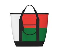 WapNo Sac fourre-tout isotherme avec drapeau de Madagascar - Garde le froid - Idéal pour la livraison de nourriture, les voyages ou pour garder au froid à la plage - Noir - Taille unique, Noir ,