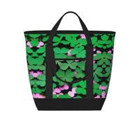 WapNo Sac fourre-tout isotherme en forme de trèfle à quatre feuilles, idéal pour la livraison de nourriture, l'isolation de voyage ou pour garder au froid à la plage, noir, taille unique, Noir ,