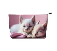 WapNo Sac fourre-tout portable en velours côtelé avec motif chatons endormis - Grande capacité - Avec fermeture éclair - Noir - Taille unique, Noir , Taille unique