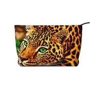 WapNo Spotted Leopard Sac à cosmétiques pour femme en velours côtelé Sac fourre-tout portable grande capacité à fermeture éclair Sac de rangement Sac de rangement Noir Taille unique, Noir , Taille