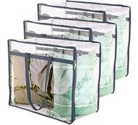 Wappa Home Sacs de rangement robustes en vinyle transparent avec fermeture à glissière - 45,7 x 38,1 x 22,9 cm - Sacs de rangement robustes pour pulls, couvertures, couettes, parures de lit et bien