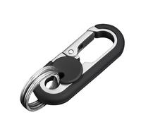 WAPSAT Porte-clés pour homme, porte-clés de voiture 2023 pour homme, porte-clés anti-perte avec double porte-clés, porte-clés à dégagement rapide (1pc,Noir)