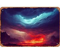 War Between Heaven and Hell 2 Abstrait et Surréaliste Nature et Paysages Concept Art Classique Homme Grotte Décoration murale 20,3 x 30,5 cm Plaque en métal Poster