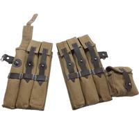 War Equine Militaria WWII German MP38/ MP40 Magazine Pouch Set Canvas Ammo Pouches WWII (Khaki)