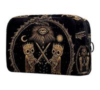 War of Skeleton Kings Trousse à cosmétiques pour femme, trousse de toilette de voyage, grande pochette de maquillage pratique avec fermeture éclair, multicolore, 18.5x7.5x13cm/7.3x3x5.1in, Trousse de