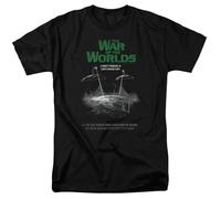 War of The Worlds Attack Poster T Shirt Sci-FI Movie Retro Tee Black