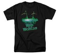 War of The Worlds Global Attack T Shirt Sci-FI Movie Retro Tee Black