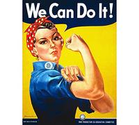 War Second World We Can Do It Rosie Riveter Women USA Vintage Unframed Wall Art Print Poster Home Decor Premium