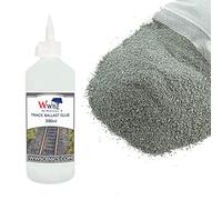 War World Scenics Kit 1kg de Ballast & 500ml de Colle Maquette de Train- Ballast Gris Foncé Très Fin