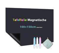 Warasee Magnétique Film Tableau Noir 150 x 100cm, Tableau Craie Mural Autoadhésif, Magnétique Pour Surfaces Lisses dans l'école, le Bureau, la Maison, incluent effaceur, feutre et aimants