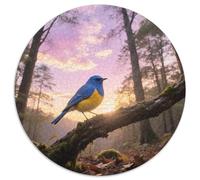 Warbler à Ailes bleuesPuzzle Rond 1000 Pièces Détails Multicouches pour Designers Et Artistes Complexité Artistiqueoiseau Décor Atelier Ou Cadeau 1000pcs (67.5x67.5cm)