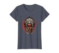 Warbonnet - Indien - Indien T-Shirt, Femme, Bleu Chiné, S