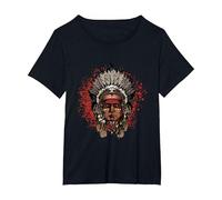 Warbonnet - Indien - Indien T-Shirt, Femme Grandes Tailles, Noir, 5X