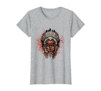 Warbonnet - Indien - Indien T-Shirt, Femme, Gris Chiné, M