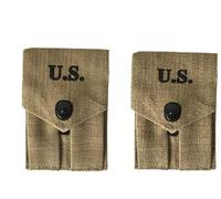 WARCRAFT EXPORTS Lot de 2 pochettes double en toile pour magazines Colt .45 M1943 de la Seconde Guerre mondiale US 1911 (Kaki)