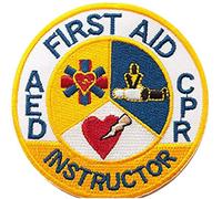 Wardah Limited Écusson brodé First Aid CPR instructor à coudre ou thermocollant 8 cm