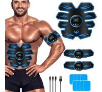 WARDBES Electrostimulateur Musculaire Femme Homme Entraînement Abdominal pour Abdomen/Bras/Jambes,8 Modes 18 Niveaux, Ceinture Abdominale Electrostimulation