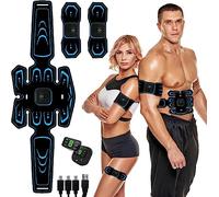 WARDBES Electrostimulateur Musculaire, Femme Homme Entraînement Abdominal pour Abdomen/Bras/Jambes, Ceinture Abdominale Electrostimulation, 8 Modes 18 Niveaux