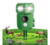 WARDBES Répulsif à ultrasons pour chat à énergie solaire et étanche, lumière clignotante et charge USB pour chats, chiens, écureuils, rats, renards, serpents, cerfs, animaux sauvages